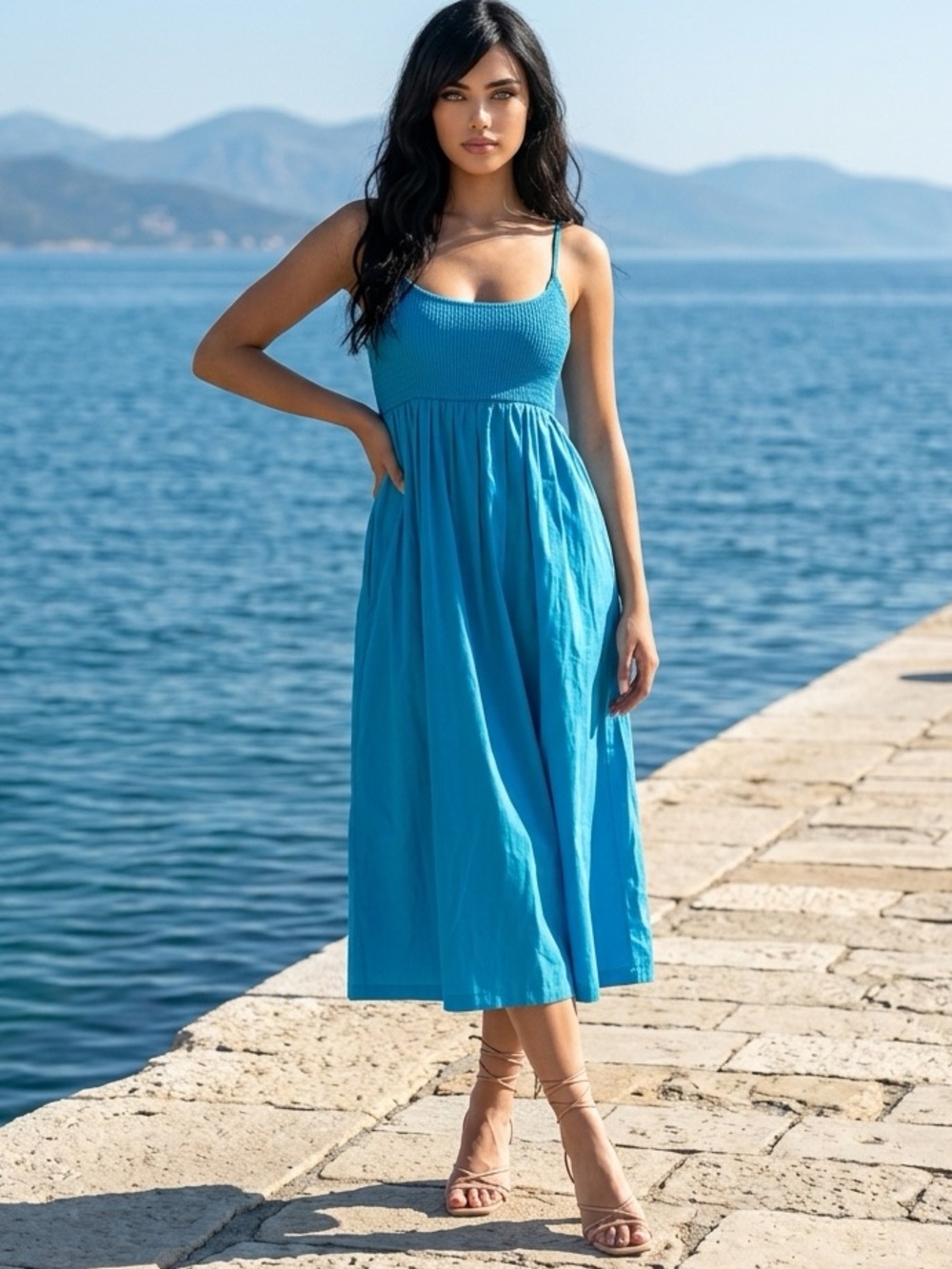 Zara Turquoise Midi Dress
